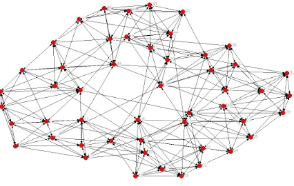 Figure 2. Network structure under the steady state   (small-world network) 
