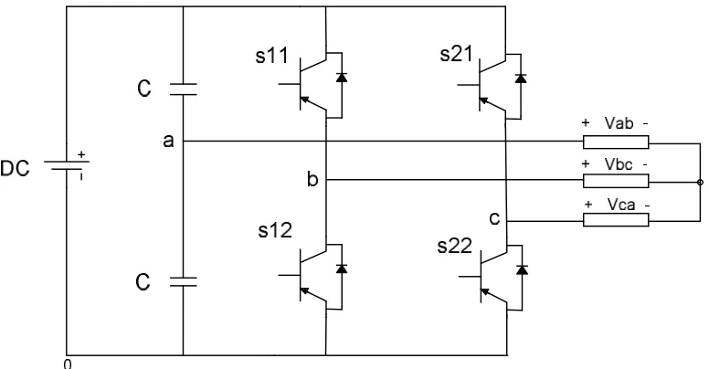 Figure 2.7: Three-phase Full –Bridge Inverter 