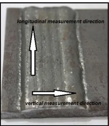 Figure 3.5: Trail of surface roughness indenter on the weld bead peak. 