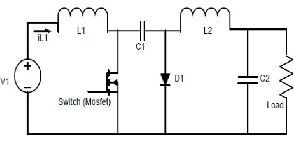 Figure 2.4: Basic Circuit of Cuk Converter 