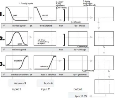 Figure 2.3: The example of fuzzy tipping model developed by using Sugeno system. 