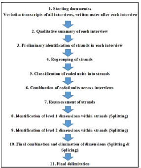 Figure 1.  Flow diagram used in the analysis of the interviews 