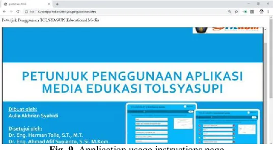 Fig. 9. Application usage instructions page 