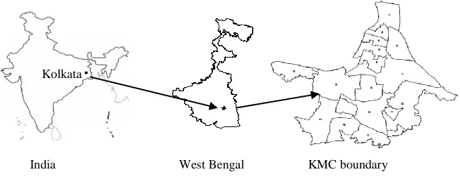 Fig. 1. Index map of KMC divided into 15 boroughs. 
