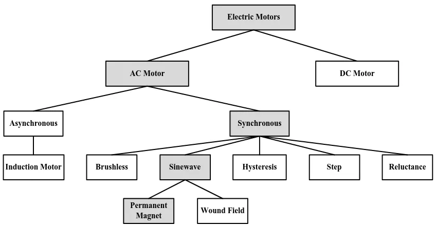 Figure 2.7: Classification of electric motors [22]. 