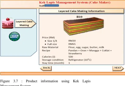 Figure  3.6 : Product  record using Kek Lapis Management System 