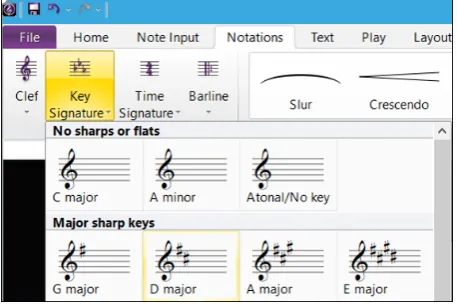Figure 4.  Change the scale of C major to D major 
