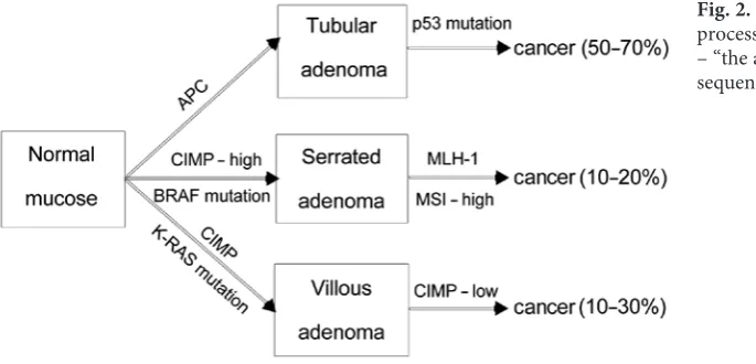 Fig. 2. The main multistep  process for CRC development  – “the adenoma-carcinoma sequence”