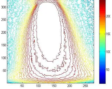 Fig. 9: Isopleths of the gray value  