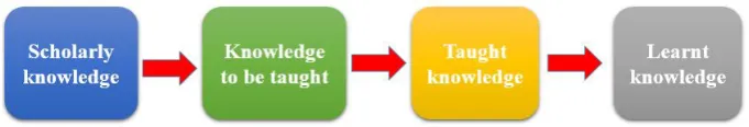 Figure 1.  Diagram of the process of didactic transposition [22] 
