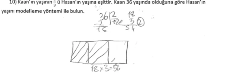 Figure 2.  A sample from the right answers given in question 6 