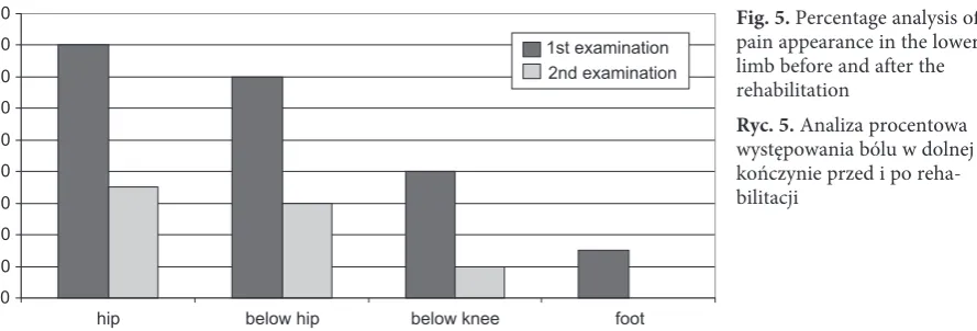 Fig. 5. Percentage analysis of pain appearance in the lower 