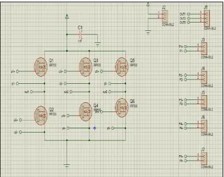 Figure 3.4: Schematic diagram of three phase inverter 