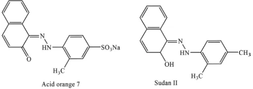 Figure 1. The chemical structures of AO7 and SII.