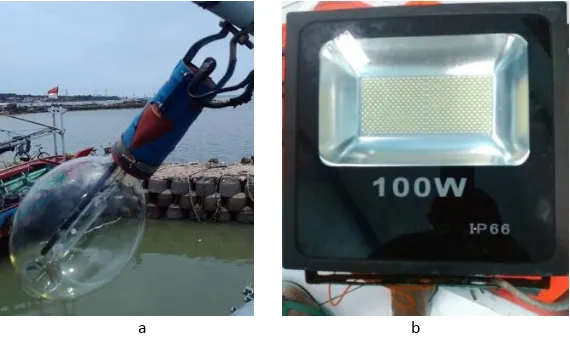 Figure 1.  MH lamp (a) and LED lamp (b). 