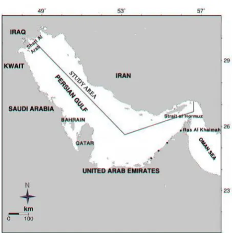 Figure 1. Sampling area of the demersal resources from northern Persian Gulf, Iranian waters in 2013