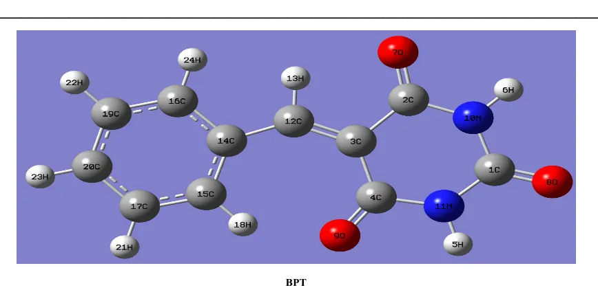 Figure 2. Optimized structure of PPT, HPT and BPT calculated with the B3LYP/6-31G(d,p)  