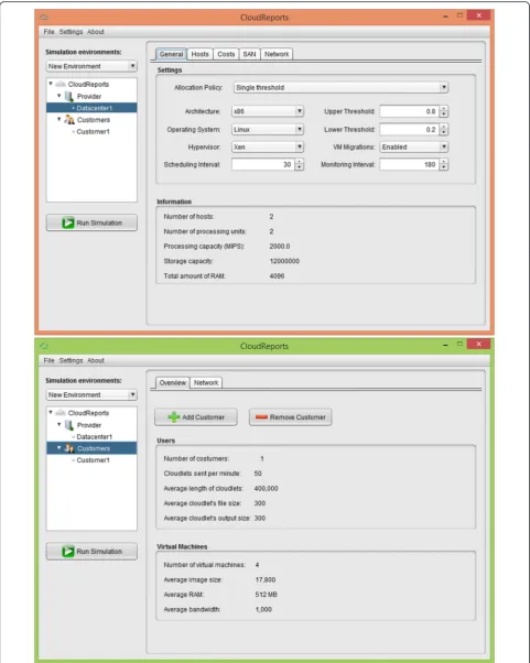 Fig. 9 Add/configure data center, hosts, user properties in CloudReports