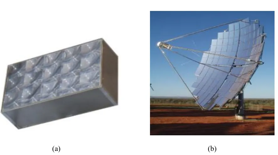 Figure 2.7 : a) Medium concentration (20 Suns) HSUN, from W.S. Energia. b) Medium concentration (120 Suns) from Zytech  