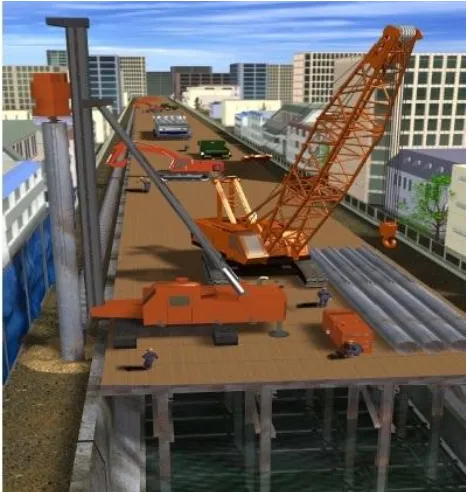 Fig. 3: Requirement of Temporary Deck for Piling   Operation in Soft Soil & Marine Conditions 