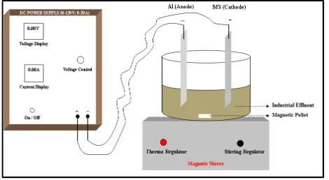 Figure 1. Schematic diagram of experimental set-up for EC process 