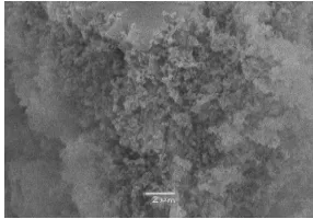 Fig.3-7 SEM image of silica scale mixed       Fig.3-8 SEM image of silica scale mixed with Ca2+, Mg2+ and PAM (×200)           with Ca2+, Mg2+ and PAM (×6000) 