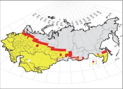 Figure 2. Potential change in the climatic range of Colorado Beetle in ( Leptinotarsa decemlineata Say) 