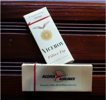 Figure 2. Viceroy Cigarettes Distributed by Aloha Airlines in the 1950s  