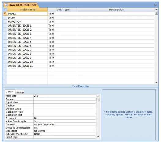 Fig. 2 : Geometry and topological (advanced-face) database design view 