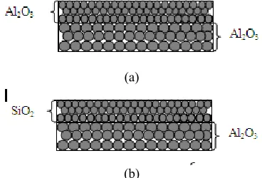 Fig. 1 (a) and (b) Schematic representation of ceramic double layered structures 