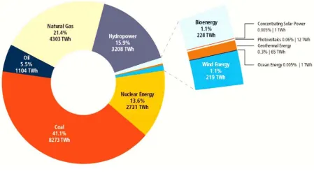 Fig. 1-5 Global primary energy supply in 2008 [9] 