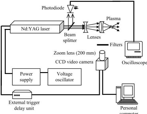 Fig. 1  Experimental setup to generate plasma using infrared         laser.  