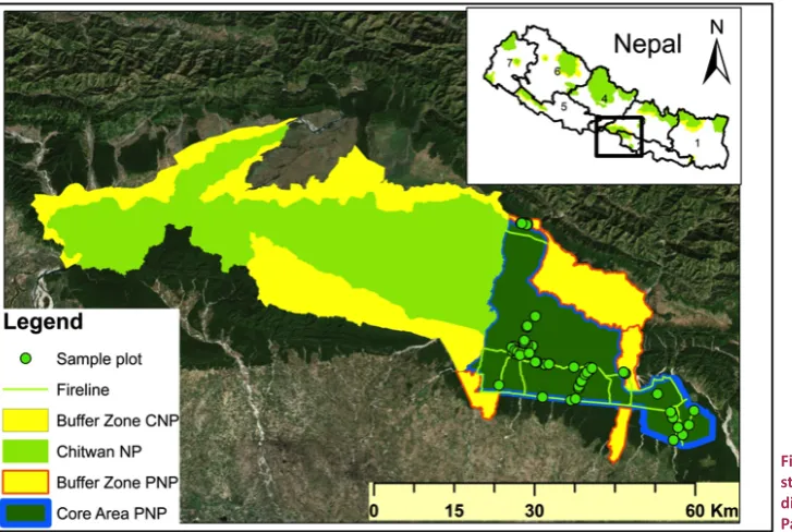 Figure 1. Location of the study area and sample plot 