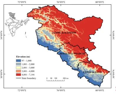 Figure 1. The Indian western Himalaya.