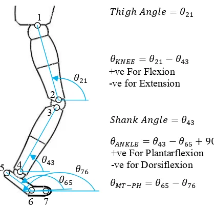 Figure 2.5: Definitions of the limb segment angles. Redrawn from [28]