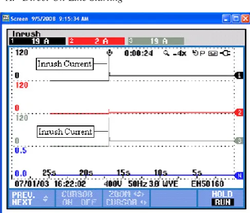 Fig. 4. Inrush Current in Direct-On-Line Starting. 