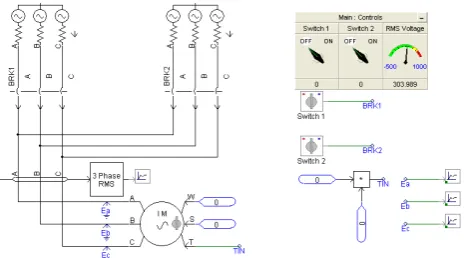 Fig. 15. Star-Delta Starting Circuit Implementation in PSCAD 