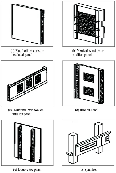 Figure 1.2: Various types of architectural load-bearing wall panels. 