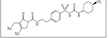 Fig 1: Structure of Glimepiride; Mol wt. -490.616 