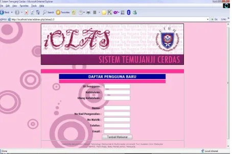 Figure 10: Interface of New User Registration 