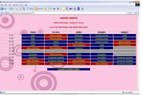 Figure 7: Interface of Appointment Timetable 