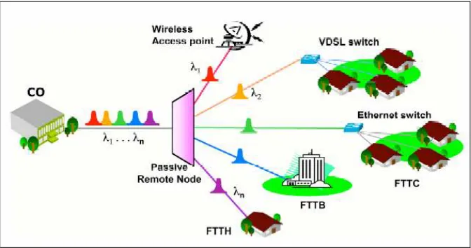 Figure 1 WDM-PON supports multiple services [4] 