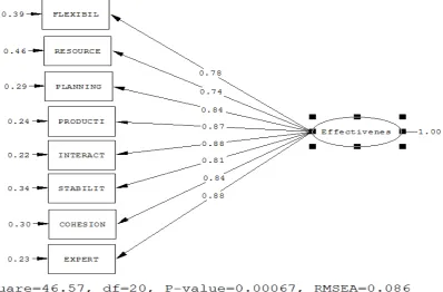 Figure 4.  Confirmatory Factor Analysis of Organizational Effectiveness in Iraq NOSOs 