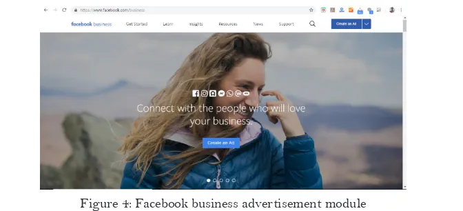 Figure 4: Facebook business advertisement module