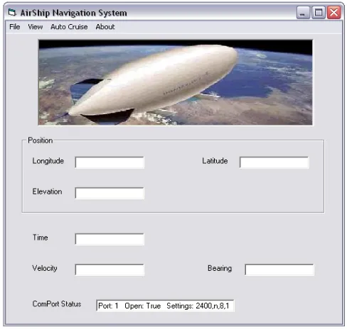 Figure 8: Main window of Airship Navigation User interface 