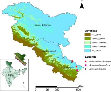 Figure 1. Distribution map and locations of 