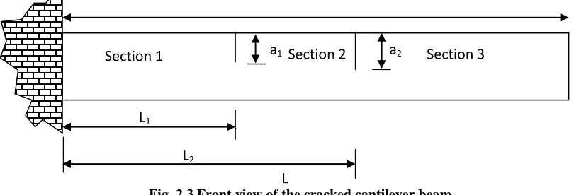 Fig. 2.3 Front view of the cracked cantilever beamL 