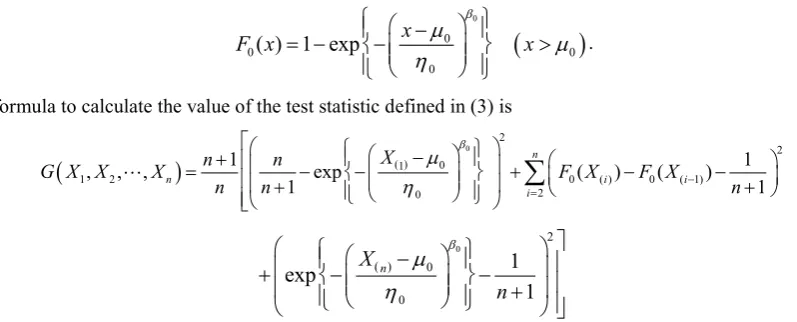 Table 1 to determine whether or not to reject the null hypothesis that the population distribution is the three-parameter 