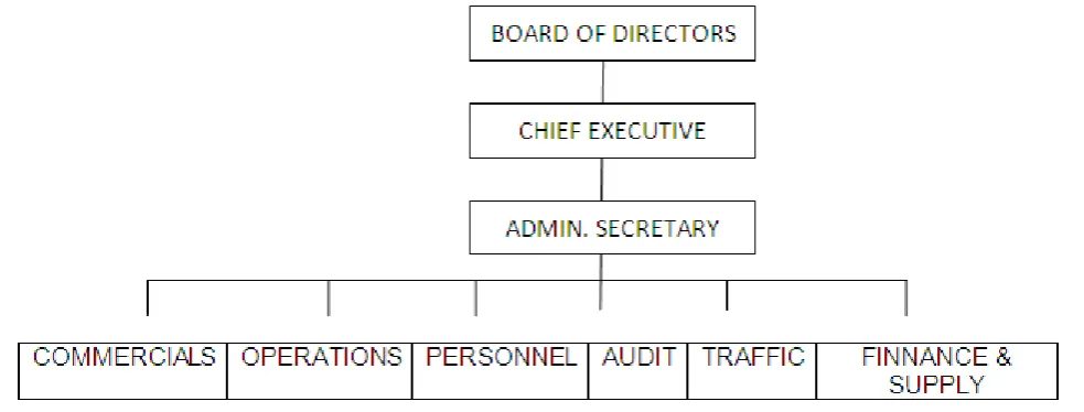 Figure 1.  Organizational Chart of NSTA Minna 