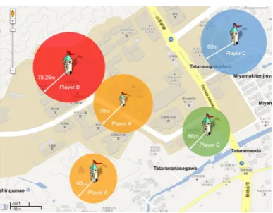 Figure 4. Player B lost with reducing his territory radius